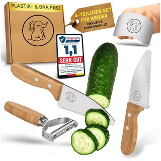 ELI Kindermesser Set 7-tlg. Edelstahl mit Buchenholzgriffen