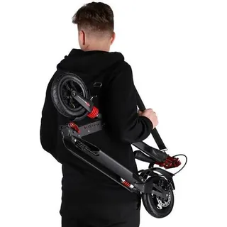 Nils Extreme Scooter HM2097T mit Scheibenbremse (aufklappbarer Roller, Kugellager: ABEC 9) schwarz/rot