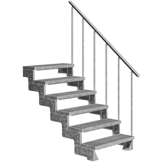 DOLLE Außentreppe Gardentop 6 Gitterroststufen 80 cm inkl. Geländer