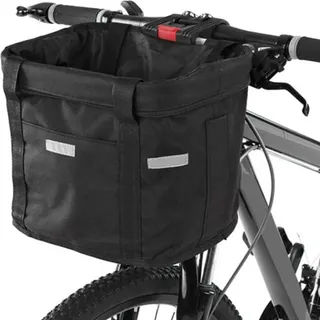 STILVORA Fahrradkörbe vorne,Fahrradlenkerkorb mit Reflektoren, Fahrradkorb abnehmbar,Fahrradkorb Oxford Gewebe, Großer Fahrradkorb,Fahrradkorb Ei... - Schwarz