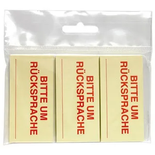 Info Haftmarker gelb "BITTE UM RÜCKSPRACHE" 3x 50 Streifen