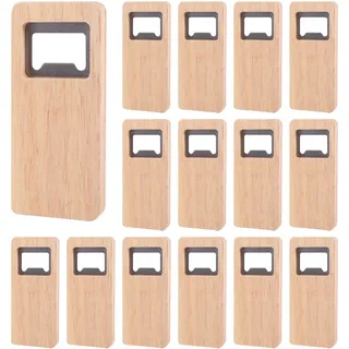 Micvtve 15 Stück Bierflaschenöffner aus Holz mit aus Holz, Korkenzieher aus Edelstahl, Flaschenöffner für Bar, Küchenzubehör, Geschenk für Partys