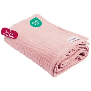 Clinotest Musselintücher Baby - 1Stk. 80x80cm - waschbare Mulltücher ohne Einlaufen - saugstarke Baby Spucktücher aus 100% Musselin-Baumwolle - weiches und atmungsaktives Pucktuch (pink)