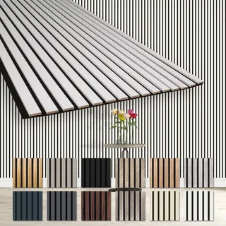 HEXIM Akustikpaneele 278x60cm - flexible Lamellenwand Holz MDF Wandverkleidung schalldämmend (1 Paneel - 1.67m2