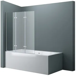 SoGood doporro 130 x 140 cm Design-Duschwand für Badewanne Badewannenaufsatz Duschabtrennung 6mm ESG-Sicherheitsglas inkl. NANO-Beschichtung