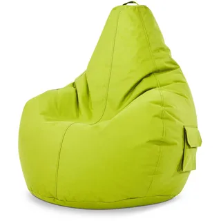 Green Bean Sitzsack mit Rückenlehne 80x70x90cm - Gaming Chair mit 230L Füllung: Styroporkugeln, Oval, 70x90x80 cm, Hergestellt in Deutschland, Wohnzimmer, Hocker, Sitzsäcke, XXL Sitzsäcke