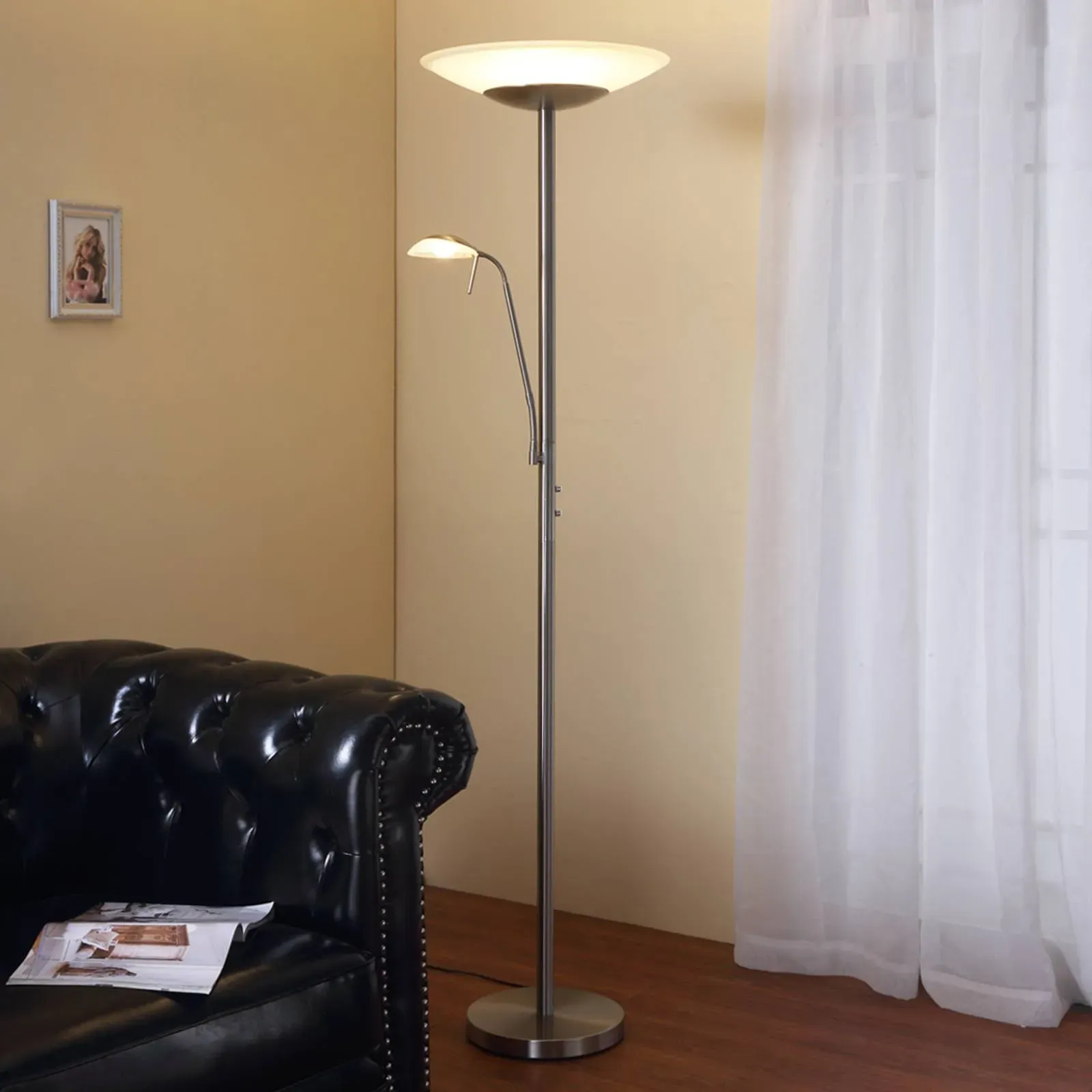 LED Deckenfluter Ragna Lindby, dimmbar, für Wohn- / Esszimmer, Metall, Modern, LED Stehlampe - 45 cm - 45 cm - 181.5 cm