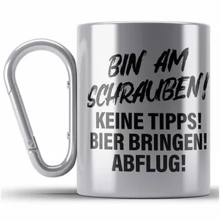 Trendation Thermotasse Auto Tuner Edelstahl Tasse Geschenke Autotuner Geschenkidee Autoliebha silberfarben