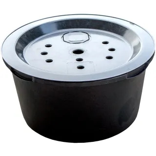 Set: PE Becken / Rundbecken + GFK Abdeckung D=66cm, H=35cm, 90L für Wasserspiele u. Brunnen von INTERGARDEN