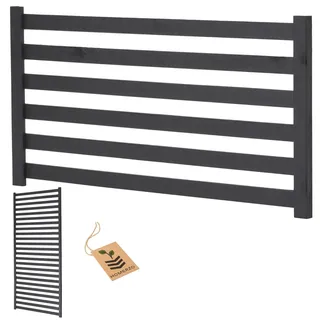 Pflanzkübel mit Rankgitter Spalier mit Pflanzkasten Blumenkasten aus Holz für Garten Balkon Terrasse Hochbeet mit 18L Kunststoff-Pflanzeneinsatz (horizontal-anthrazit, Extra Rankgitter 98x50)