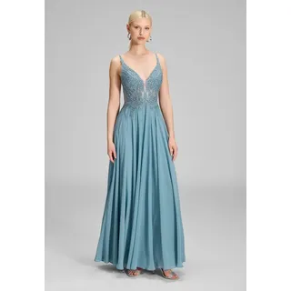 hey kyla Abendkleid Taillierter Schnitt mit fließendem Rockteil blau 32