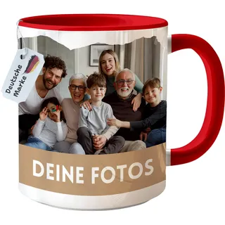 Tasse personalisiert mit eigenem Foto personalisierte Tasse mit Foto Geschenk für Freundin Geschenke Frauen Fototasse bedrucken Muttertagsgeschenk Fototasse Fotogeschenke Kaffeetasse (Rot)