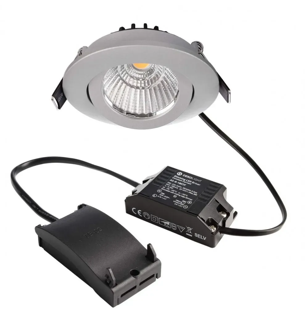 Deko-Light LED Deckeneinbauleuchte Dione 230V 8,5W 800lm dimmbar 4000K Silber