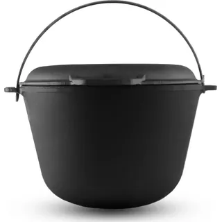 4big.fun 8L Kazan Schwenktopf Gusseisen Kasan Deckel-Bratpfanne, Campingtopf Kessel