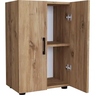 [en.casa] Beistellschrank Åsnes 74x49x32cm Eiche
