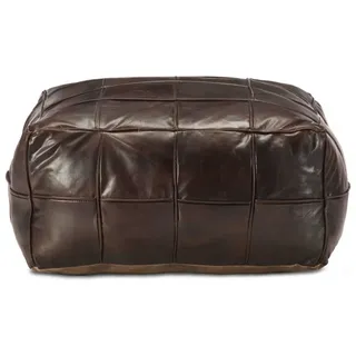 vidaXL Pouf Dunkelbraun 60 x 60 x 30 cm Echtes Ziegenleder