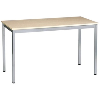 Sodematub Mehrzwecktisch ahorn, alu rechteckig, Vierkantrohr alu, 120,0 x 60,0 x 74,0 cm