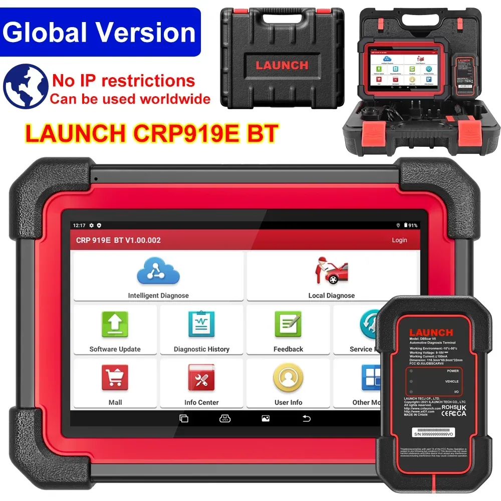 2026 LAUNCH X431 CRP919E BT Deutsches Kfz-Diagnosegerät CAN FD DOIP ALLE Systeme Steuergerätecodierung Aktiver Test 35 Resets DBScar VII OBD-Scanner