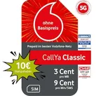 Vodafone Prepaid CallYa Classic | 10 EUR Startguthaben I ohne Vertrag | 5G-Netz | 9 Ct. pro Min/SMS