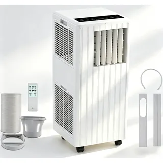 Leise 3-in-1-Mobilklimaanlage 7000 BTU - Kühlung, Entfeuchtung 36L/Tag & Ventilator | 24h-Timer, Schlafmodus, Fernbedienung | Geeignet für Räume bis 15 m2 | Weiß