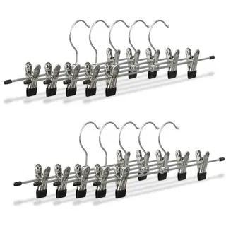 Relaxdays Hosenbügel Metall 10er und 20er Pack Schwarz,Silber