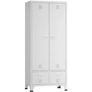 [en.casa] Kleiderschrank Hankasalmi mit 2 Schubladen 90x180x40 cm