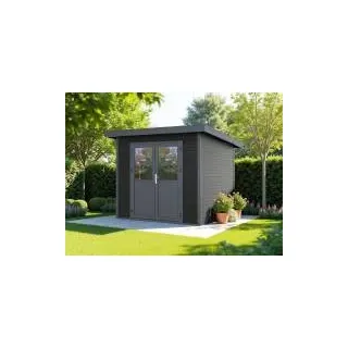 WPC Gartenhaus Linia 2424 inkl. Dachrinnen-Set, 2-farbig Grau/Anthrazit 100€ Rabattcode