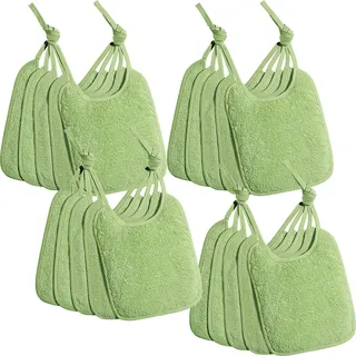 Erwin Müller Kinder-Lätzchen, Baby-Lätzchen 2er-Pack Frottier grün Größe 30x24 cm - 100% Baumwolle, zum Binden (weitere Farben)