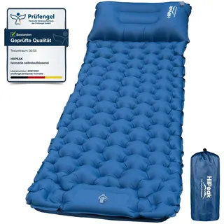 HiiPeak isomatte selbstaufblasend hoch Camping luftmatratze mit integrierten kopfkissen Outdoor campingmatte schlafmatte kleines packmass mit Fußpumpe luftzellenmatte aufblasbar