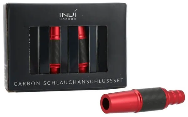 INVI Schlauchanschluss Set Alu-Carbon 18/8er | Rot