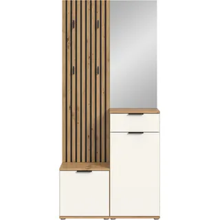 HBZ Kompaktgarderobe Simple 88 x 195 x 35 cm Weiß