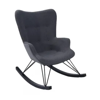 KAWOLA Schaukelstuhl Fredy Schaukelsessel Stoff dunkelgrau