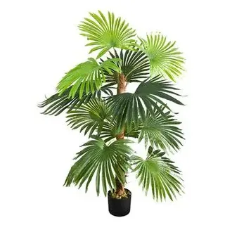Decovego Kunstpflanze Farnpalme, Kunstpalme im Topf mit 12 Palmenwedeln, Höhe 120cm