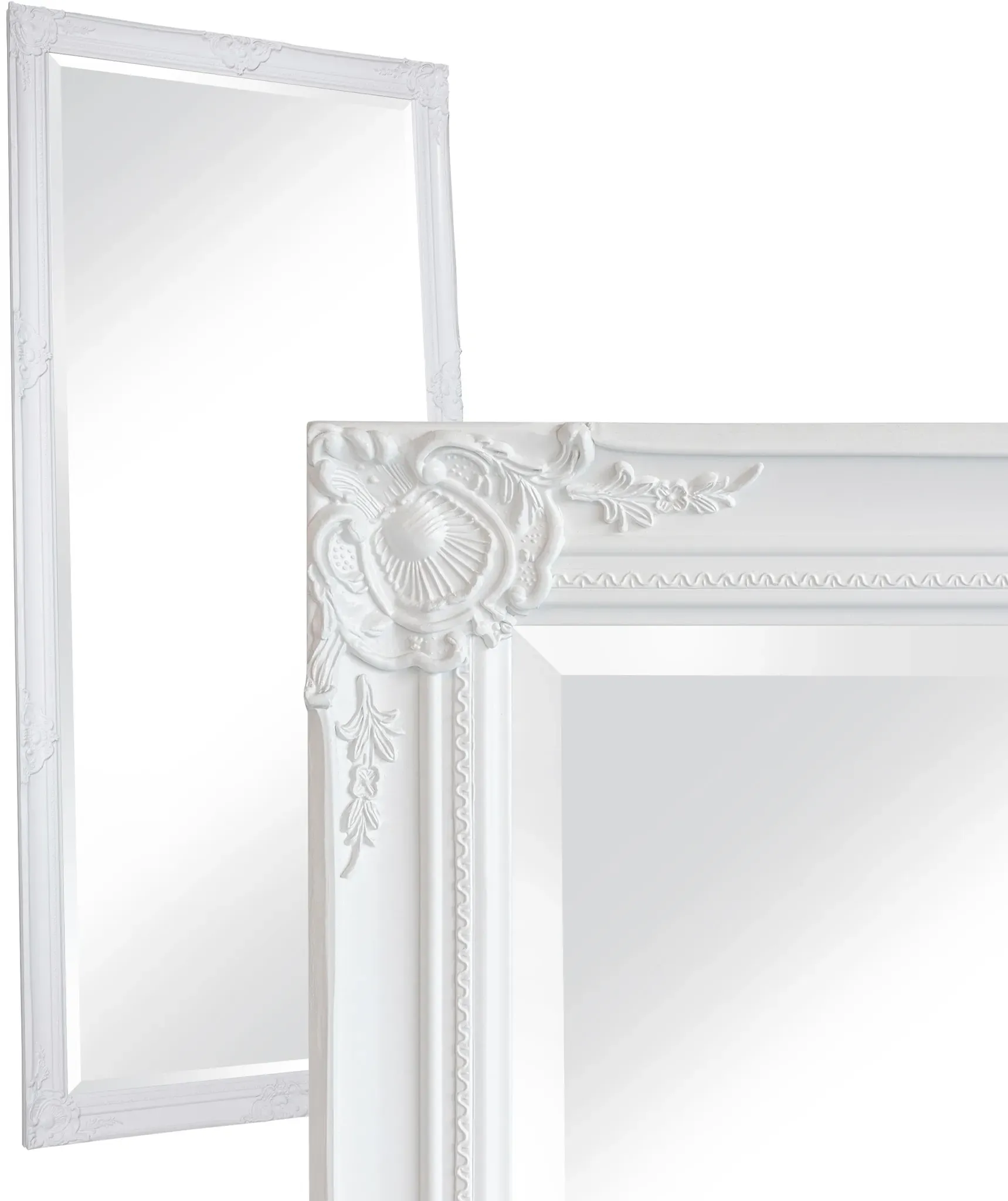 LC Home Wandspiegel Barock XL Spiegel weiß 180 x 80 cm Antik-Stil Ganzkörperspiegel