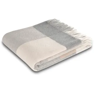 Biederlack Plaid »Plaid Soft Impression im Doubleface-Look«, Wolle-Kaschmir-Mix grau