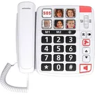 SwissVoice Xtra 1110 Schnurgebundenes Seniorentelefon Foto-Tasten, Freisprechen, inkl. Notrufsender, Wahlwiederholung Weiß