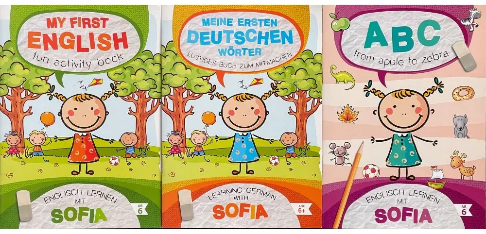 3er-Set Lernbücher ab 6 Jahren: Meine ersten deutschen Wörter, Englisch lernen A