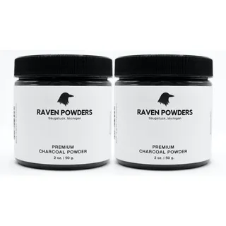 Raven Powders Premium Kohlepulver für Zeichnen und Kunst, 2er Pack | Schwarz
