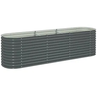 vidaXL Garten-Hochbeet verzinkter Stahl 320 x 80 x 81 cm Grau