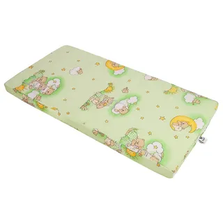Kindermatratze Babymatratze mit Baumwollbezug, waschbar & rollbar–Allergikergeeignet, Best for Kids, 6 cm hoch, (Set), 60x120 cm, Bezug aus Baumwolle, Hergestellt in der EU grün 60 cm x 120 cm x 6 cm