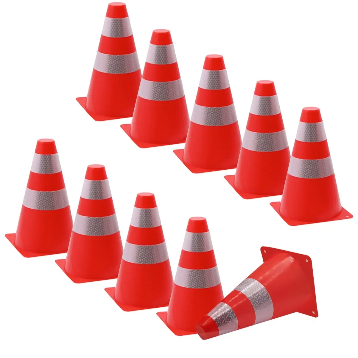 10x Pylonen Verkehrshütchen Leitkegel stapelbar 13,5 x 23 cm Hütchen für Spor...