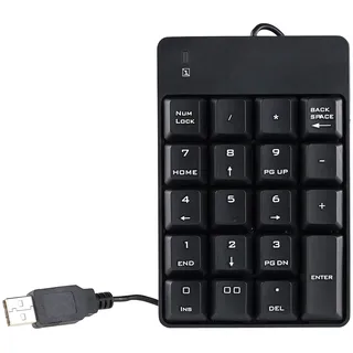 GeneralKeys Nummernblock: Numerischer Ziffernblock/Keypad mit 19 Tasten, USB 2.0 (Zahlenblock, Numpad, Tastatur)