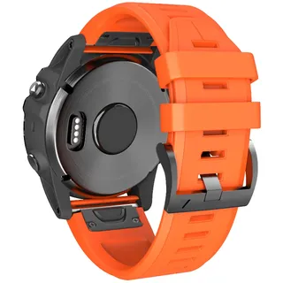 ANBEST Armband für Garmin Fenix 5/6/7/6 Pro/7 Pro, 22mm Schnelle Anpassung Armbänder Kompatibel mit EPIX 2/EPIX Pro 47mm/Fenix 5 Plus/Forerunner 965/955/945/935/745 Ersatzarmband, Orange