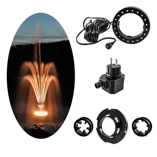 CLGarden Fontänenbeleuchtung LED Ring LEDR20 Beleuchtung für Fontäne Schaumsprudler Wasserspiel Springbrunnen Pumpe