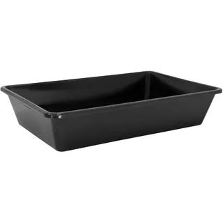 Petigi Wanne aus Kunststoff Plastik Schüssel 20 L Staubbad Sandbad Plastikwanne Fusswanne Badewanne Kunststoffwanne eckig 60x40x12 cm Schwarz Aufbewahrung