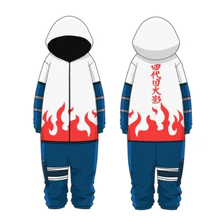 Unisex Anime Naruto Hooded Pyjama Winter Minato Itachi Uchiha Cos Schlafanzug - L - Minato Namikaze