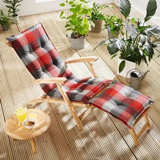 Solax-Sunshine Deckchair Auflage 1 St. Karo-Rot-Grau