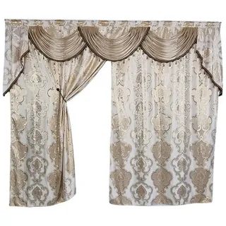 Gardinen by Justyna Verdunkelungsvorhang Barock Gardine Beige, Kräuselband, blickdicht, Polyester, Verdunkelung,Kräuselband,Verdunkelt,Barock Stil,Orientalisch Perde beige