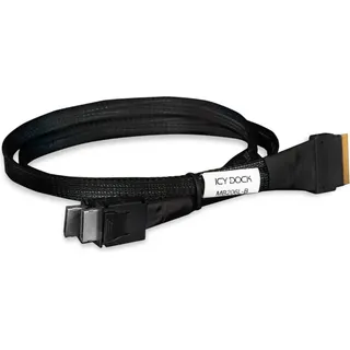 ICY Dock MB206L-B - 1x SlimSAS 8i zu 2xOCLink 4i, SFF-8611 Kabel-0,5M, Interne Kabel (PC)