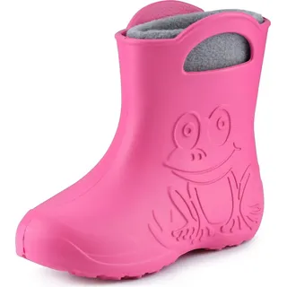 Ladeheid EVA Kinder Jungen Mädchen Gummistiefel Regenschuhe gefüttert LA-CA-03 (Rosa/Grau, 34/35 EU) - 34/35